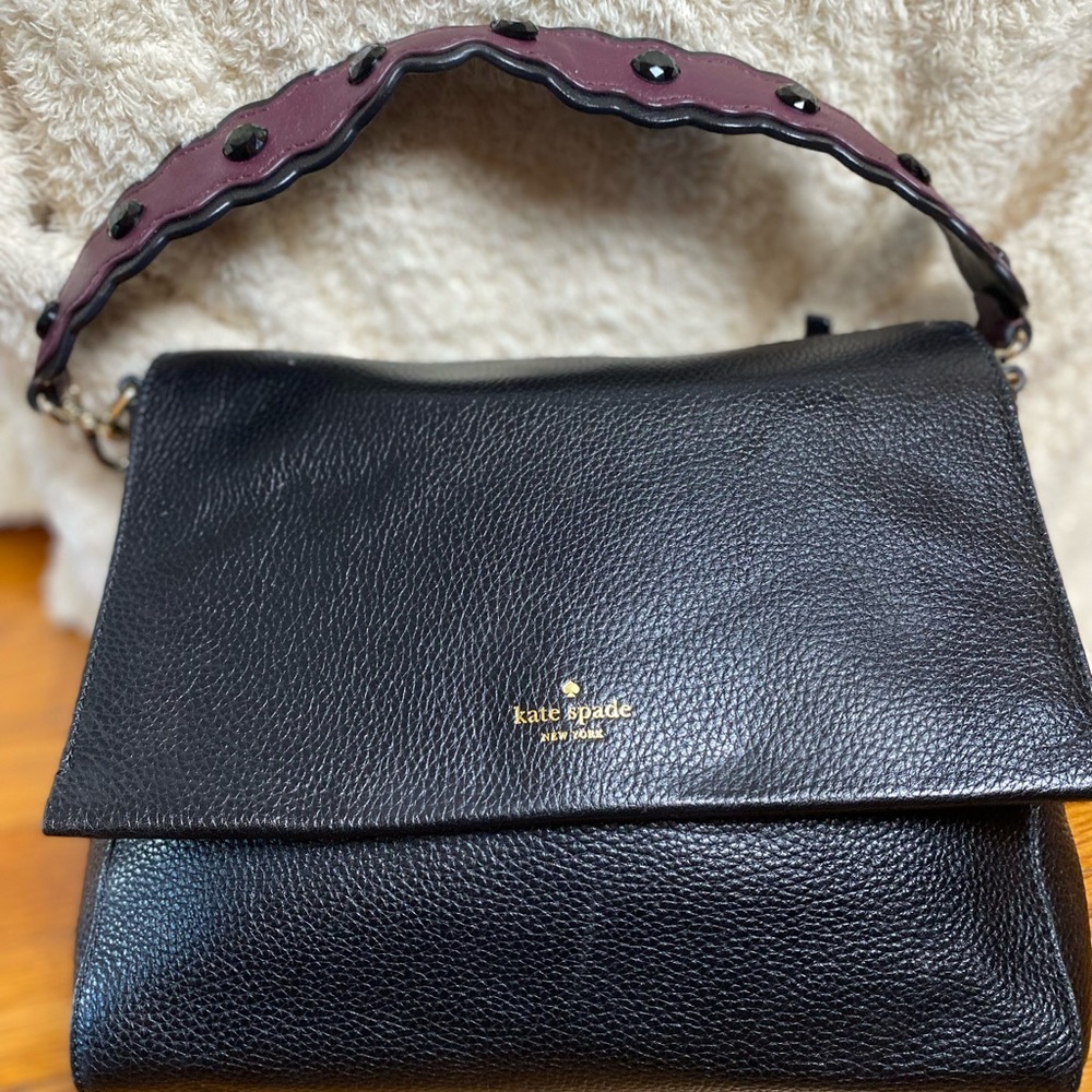 Kate Spade Black and Plum Shoulder Bag